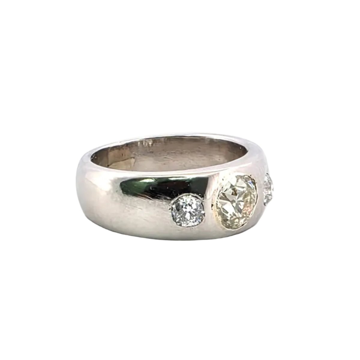 Bague Jonc en platine et diamants - Castafiore