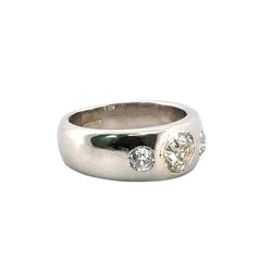 Bague Jonc en platine et diamants - Castafiore