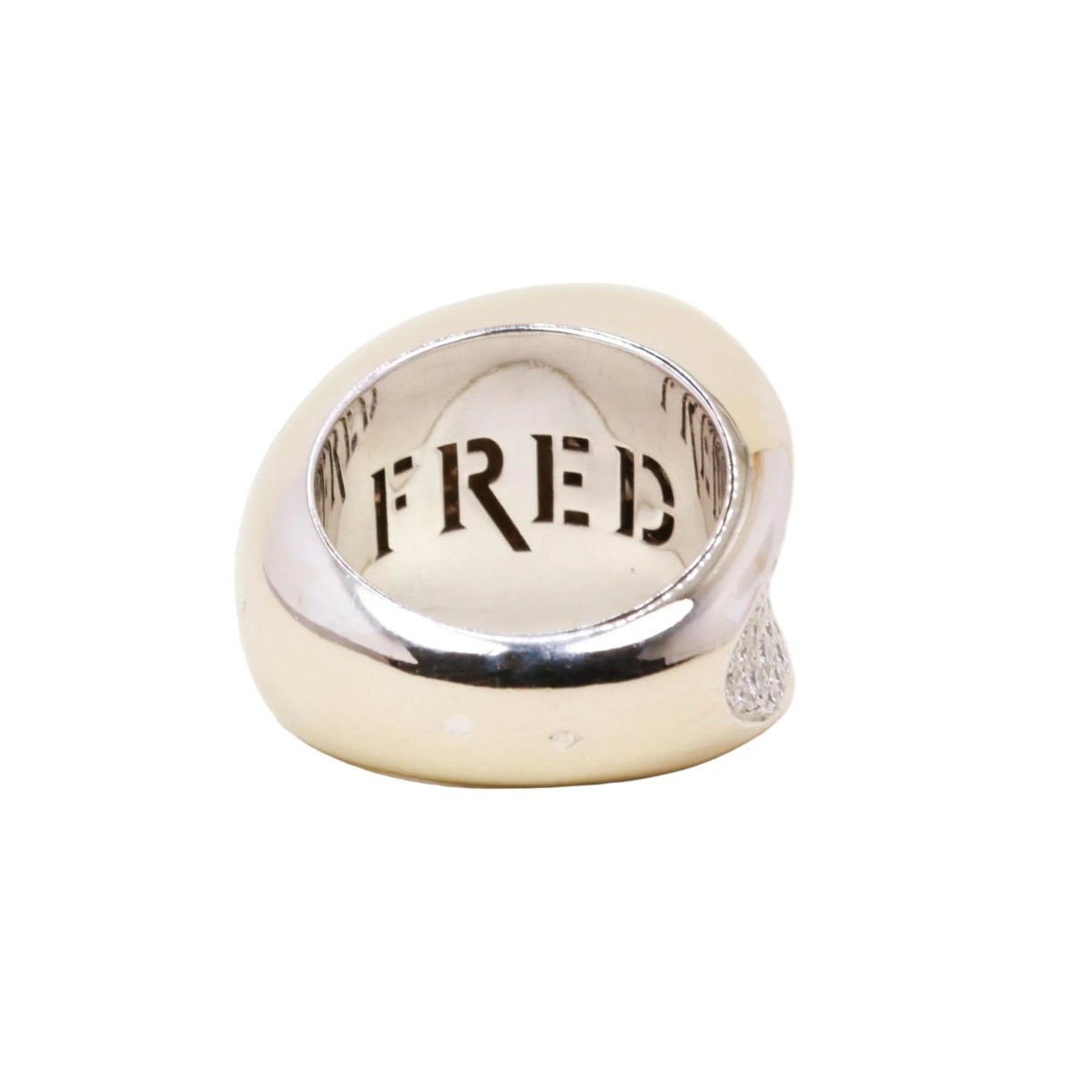 Bague Jonc FRED "Candy" en or blanc et diamants - Castafiore