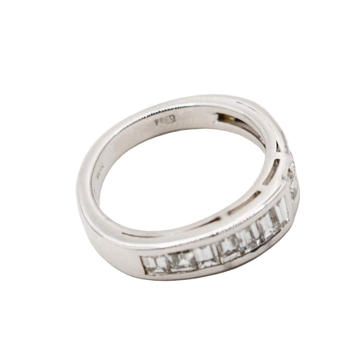Bague Jonc FRED en or blanc et diamants - Castafiore