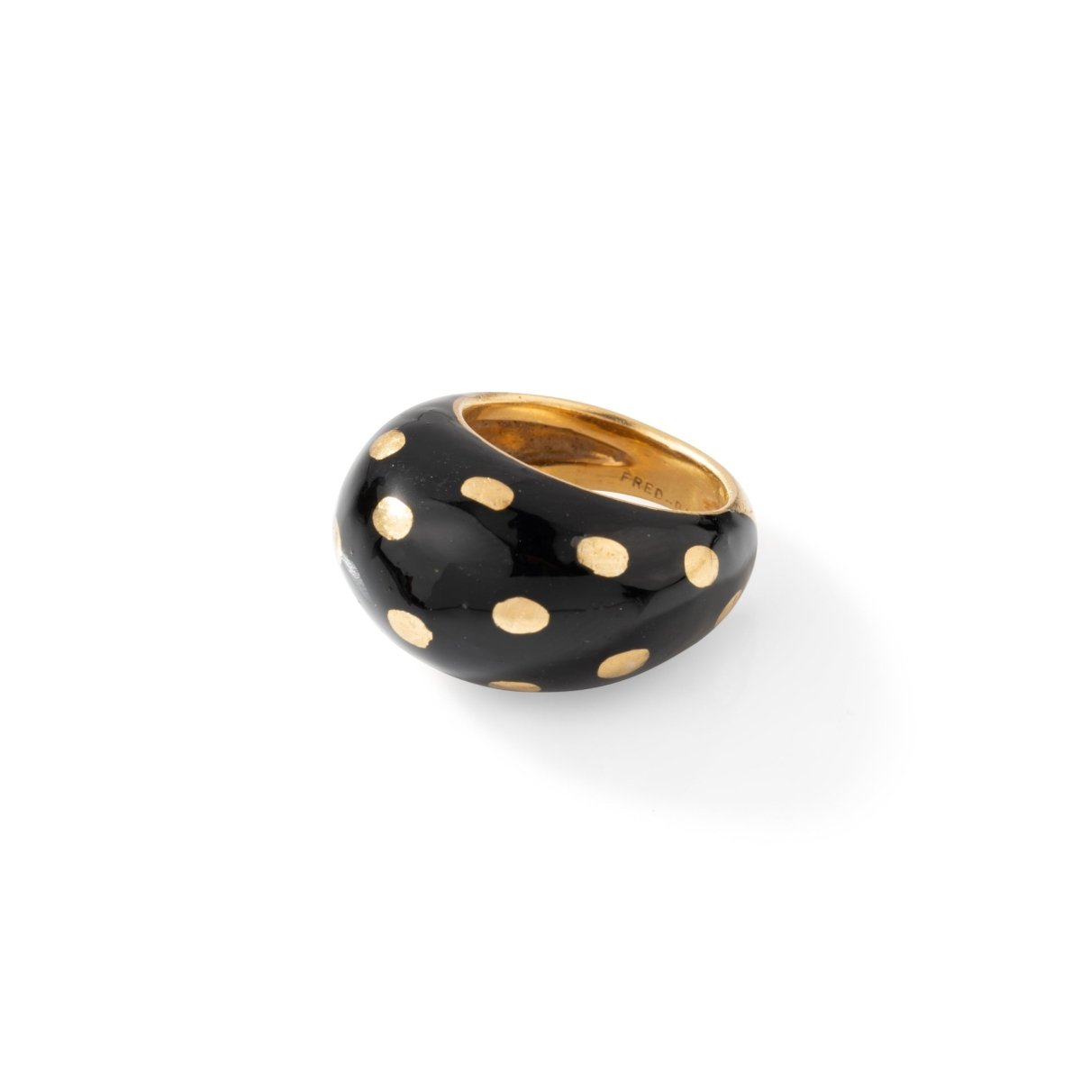 Bague Jonc FRED en or jaune et émail noir - Castafiore