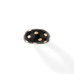 Bague Jonc FRED en or jaune et émail noir - Castafiore