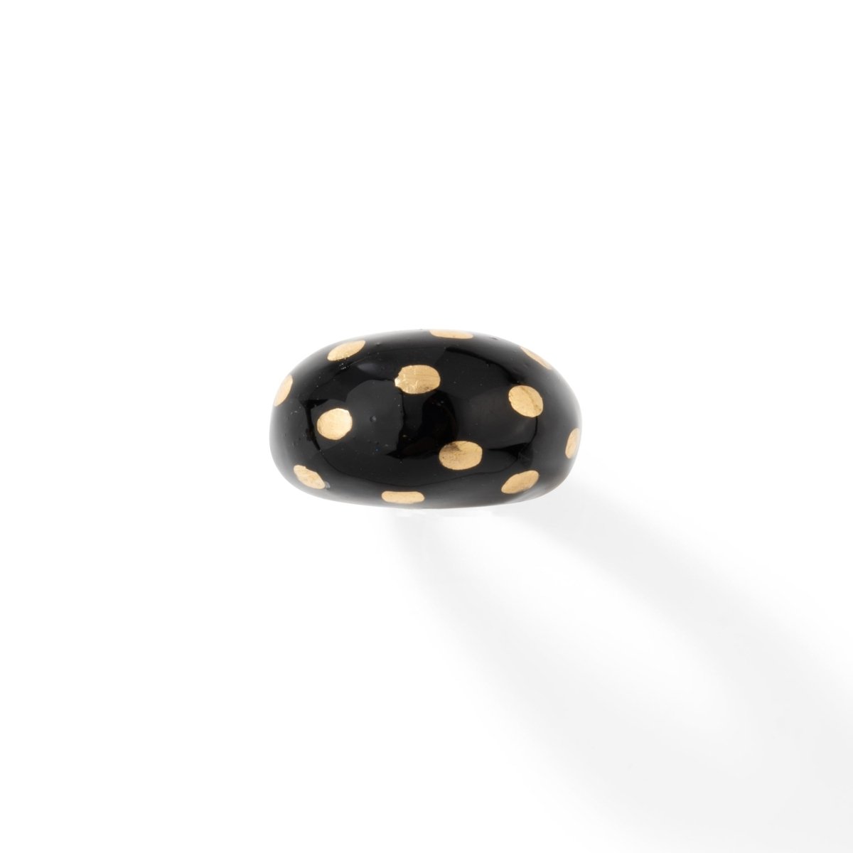 Bague Jonc FRED en or jaune et émail noir - Castafiore