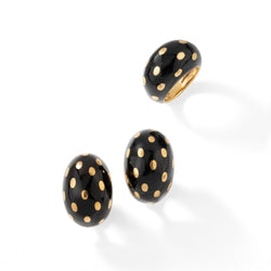 Bague Jonc FRED en or jaune et émail noir - Castafiore