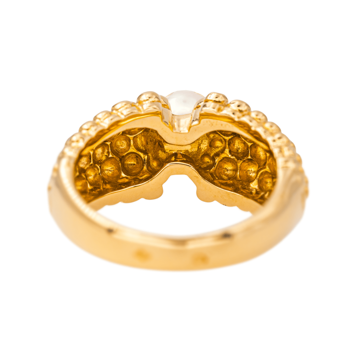 Bague Jonc FRED en or jaune et perle - Castafiore
