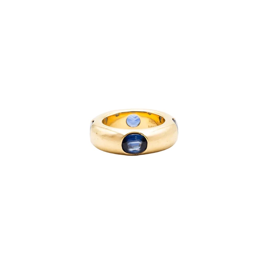 Bague Jonc FRED en or jaune et saphirs - Castafiore