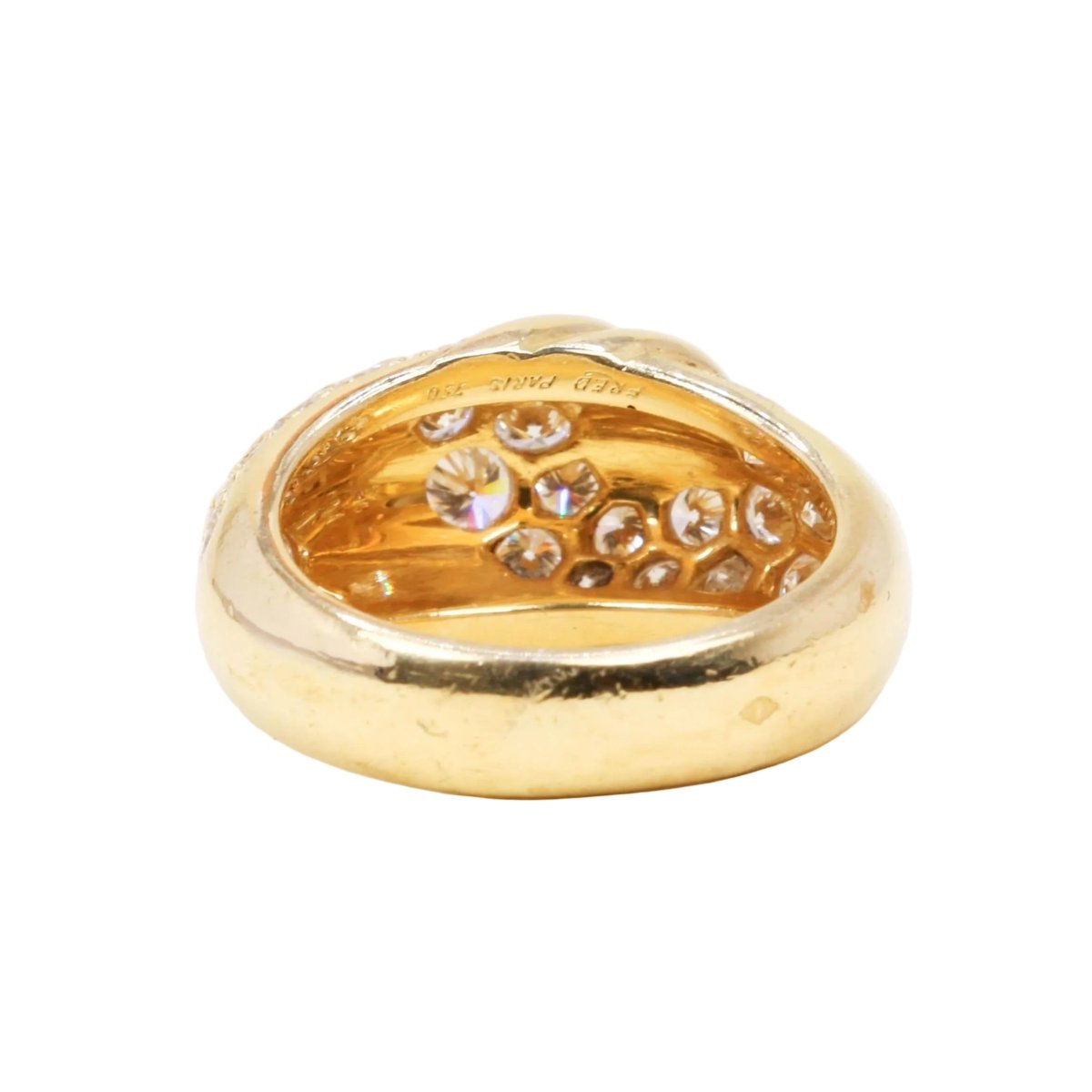 Bague Jonc FRED "Panthère" en or jaune et diamants - Castafiore