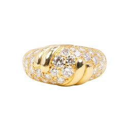 Bague Jonc FRED "Panthère" en or jaune et diamants - Castafiore