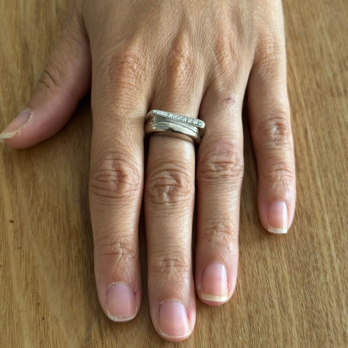 Bague Jonc FRED "Success" en or blanc et diamants - Castafiore