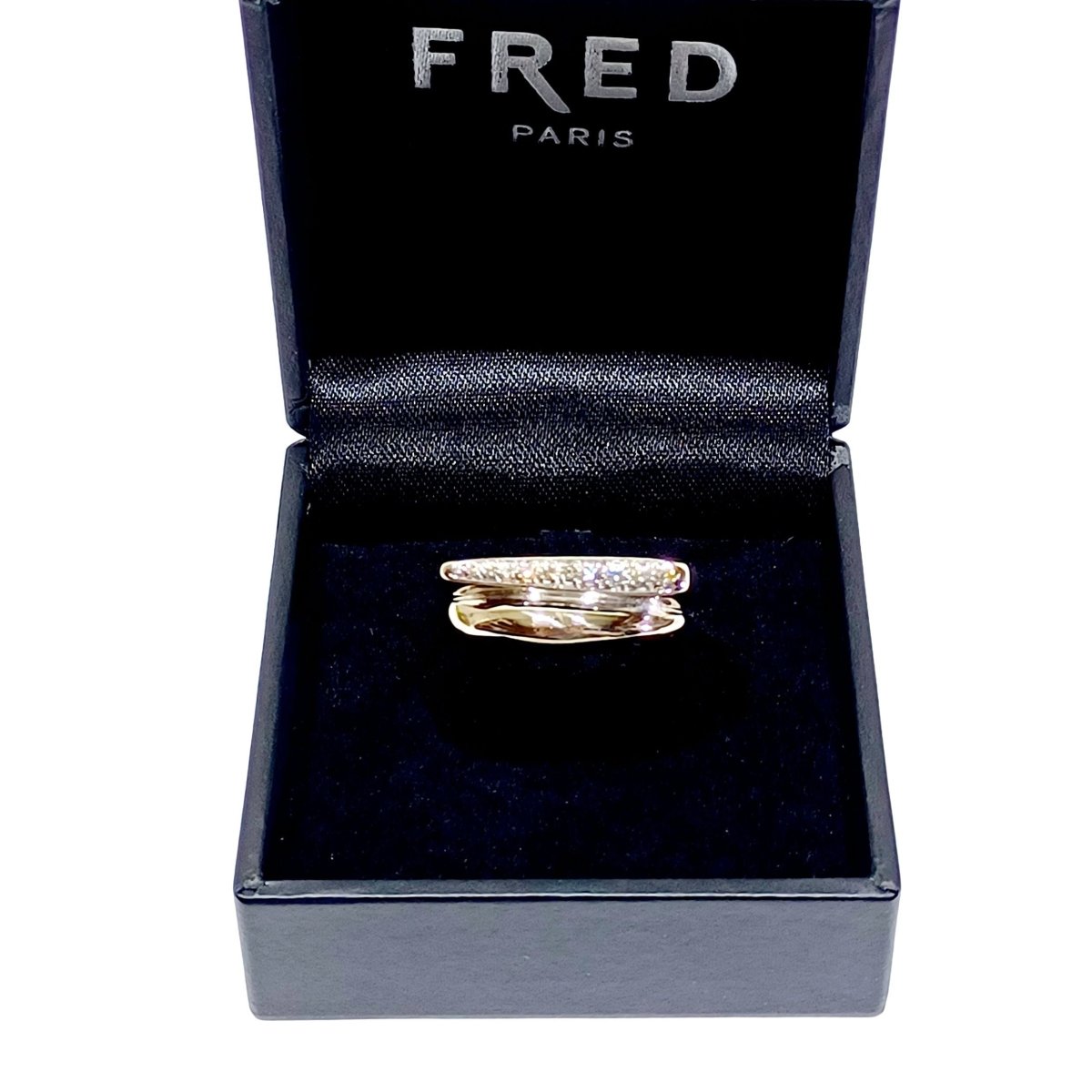 Bague Jonc FRED "Success" en or blanc et diamants - Castafiore