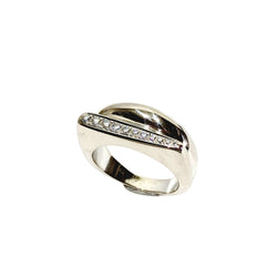Bague Jonc FRED "Success" en or blanc et diamants - Castafiore
