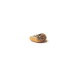 Bague jonc godronnée en or jaune et diamant - Castafiore