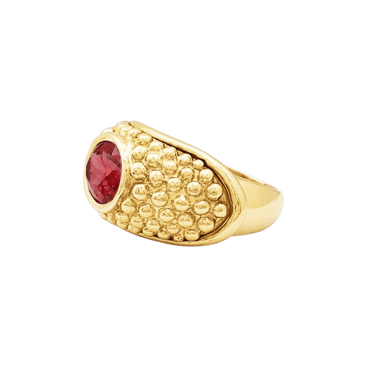 Bague Jonc HÉRAIL "Babul Work" en or jaune et tourmaline - Castafiore
