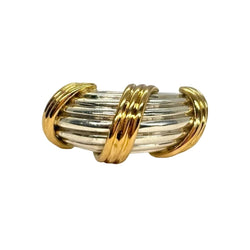 Bague Jonc HERMÈS en or jaune et argent - Castafiore