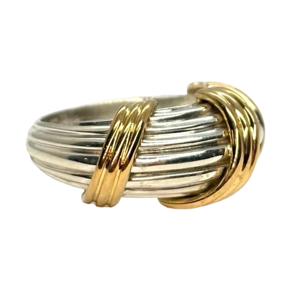 Bague Jonc HERMÈS en or jaune et argent - Castafiore