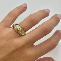 Bague Jonc HERMÈS en or jaune et argent - Castafiore