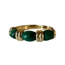 Bague Jonc HERMÈS en or jaune et malachite - Castafiore