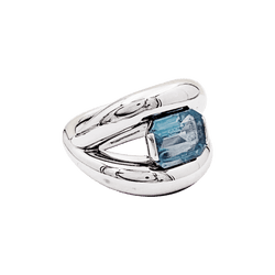 Ring Mauboussin, "Twins", white gold, aquamarine.