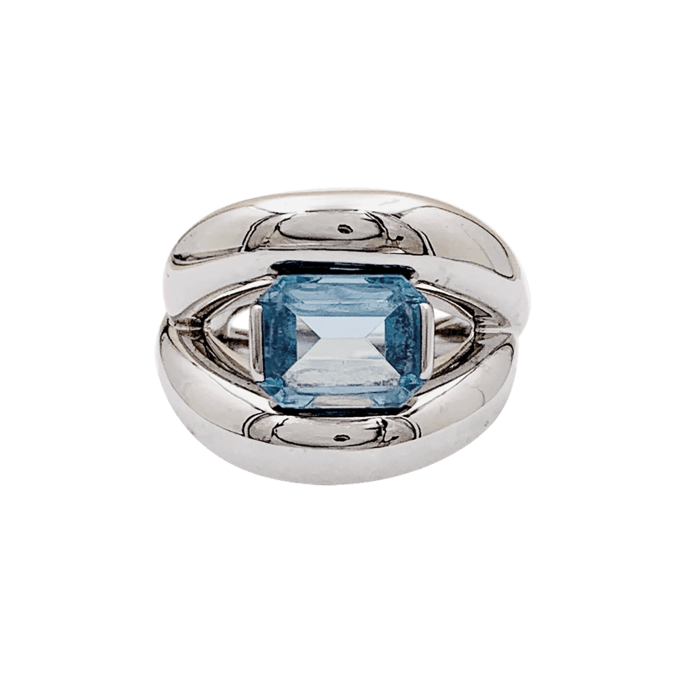 Ring Mauboussin, "Twins", white gold, aquamarine.