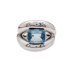 Ring Mauboussin, "Twins", white gold, aquamarine.
