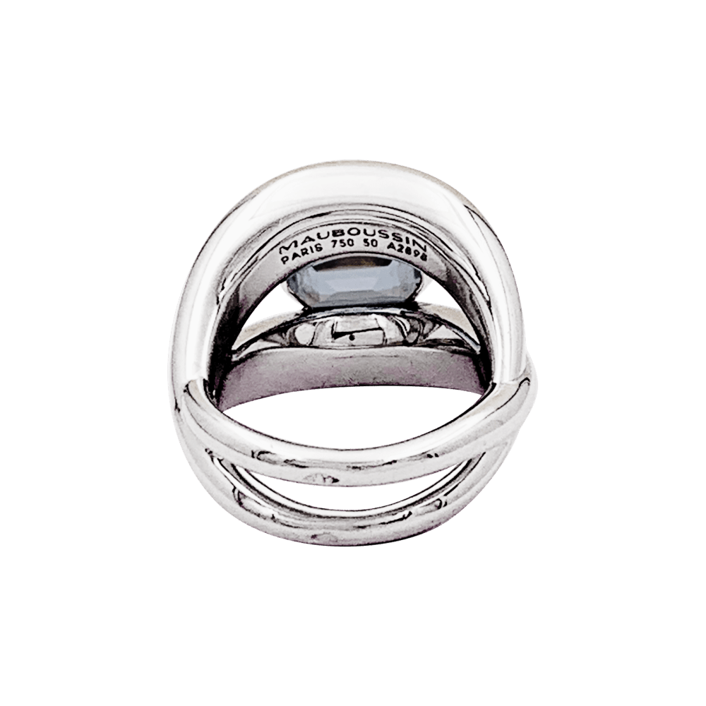 Ring Mauboussin, "Twins", white gold, aquamarine.