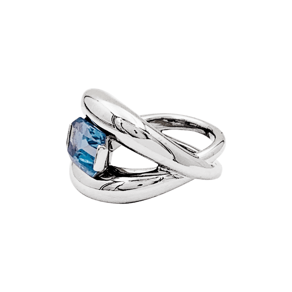 Ring Mauboussin, "Twins", white gold, aquamarine.