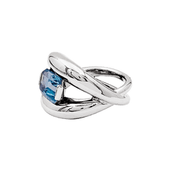Ring Mauboussin, "Twins", white gold, aquamarine.