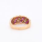 Bague Jonc Or 18k Diamants et Rubis naturels - Castafiore