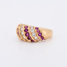 Bague Jonc Or 18k Diamants et Rubis naturels - Castafiore