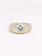 Bague jonc or blanc diamant 1,05 carat - Castafiore