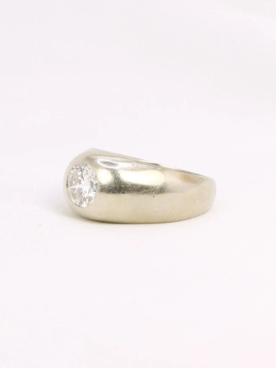 Bague jonc or blanc diamant 1,05 carat - Castafiore