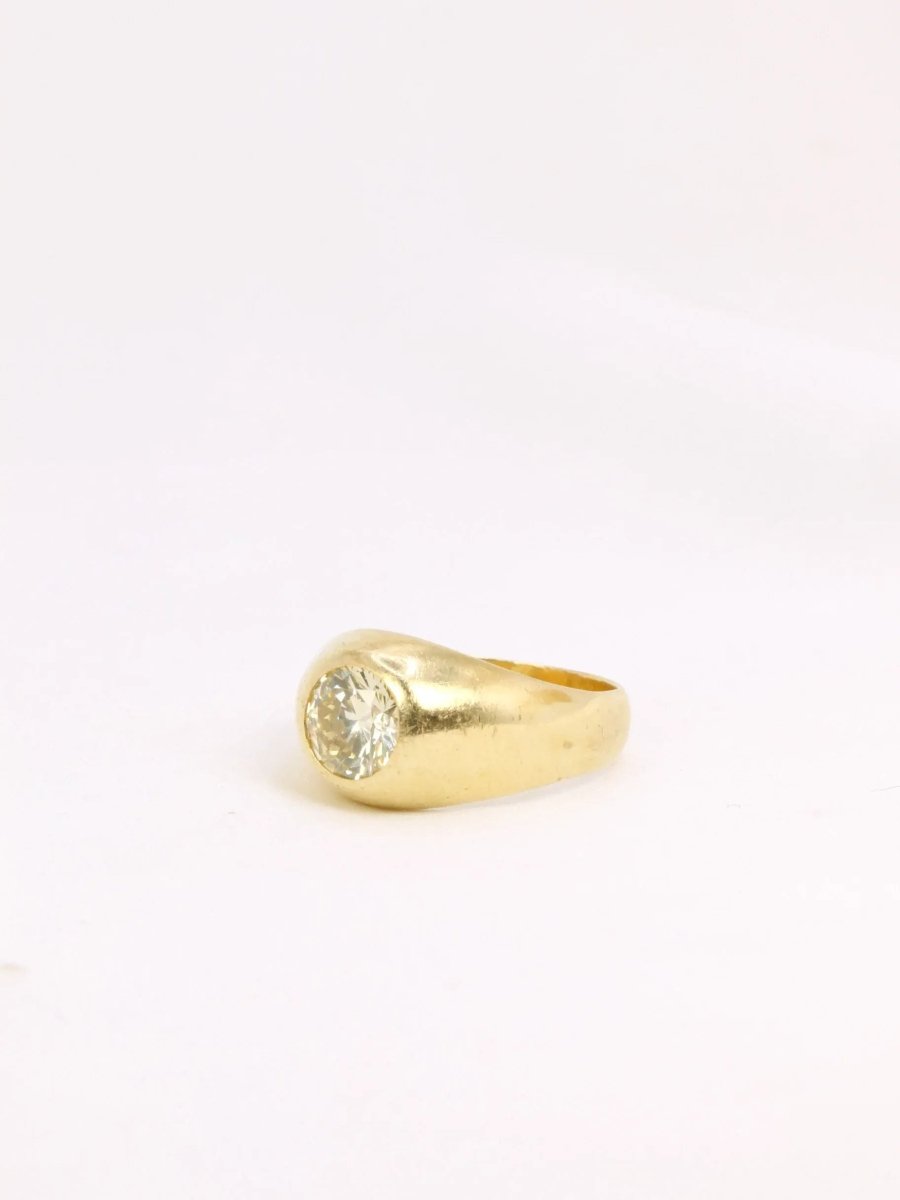 Bague jonc or diamant champagne 1,4 ct - Castafiore