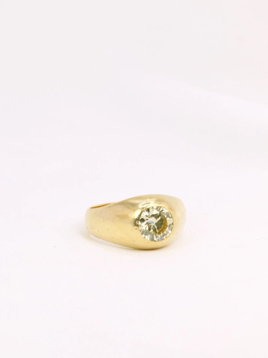 Bague jonc or diamant champagne 1,4 ct - Castafiore