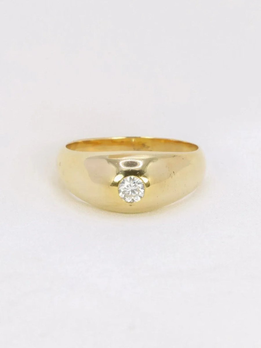 Bague jonc or jaune diamant 0,2 ct - Castafiore
