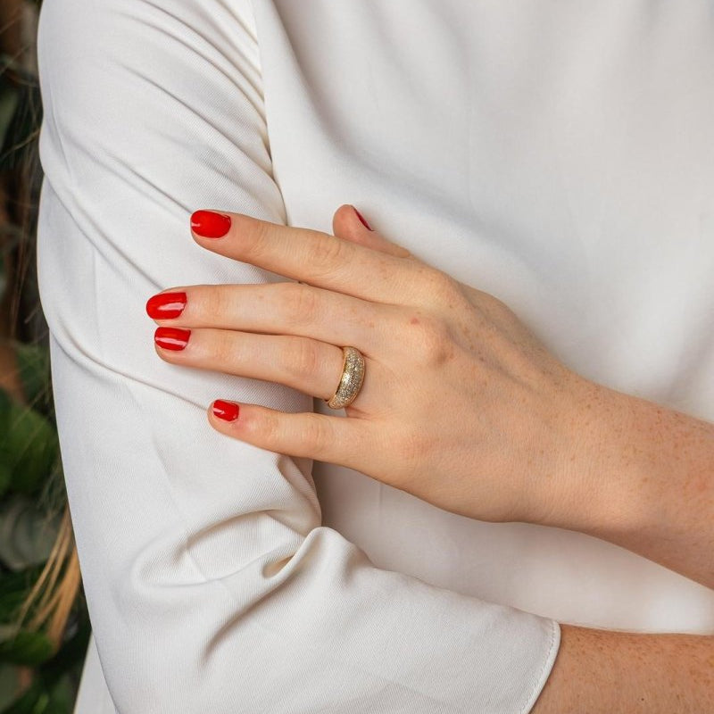 Bague Jonc Or jaune Diamant - Castafiore