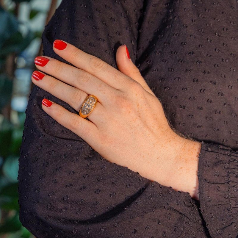 Bague Jonc Or jaune Diamant - Castafiore