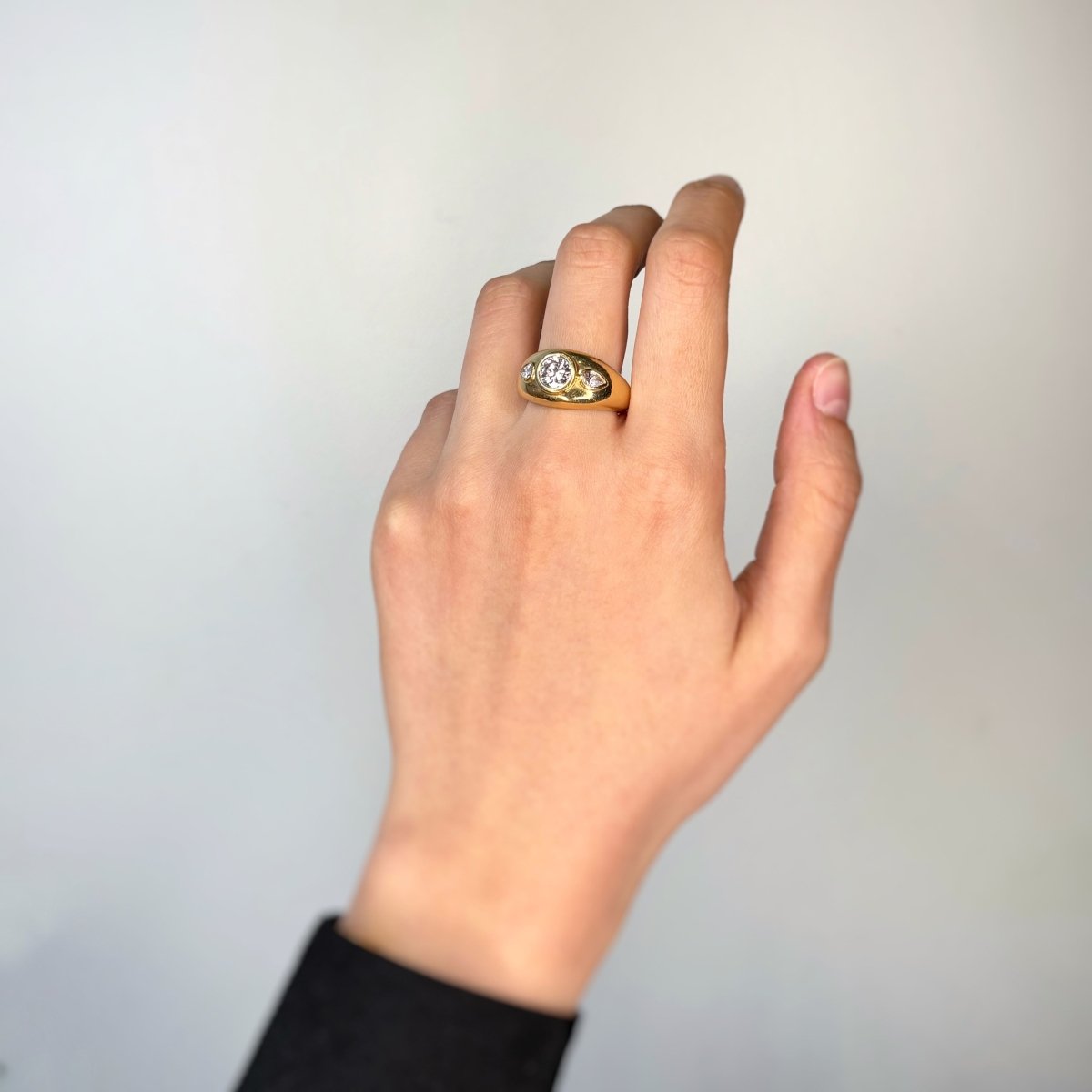 Bague Jonc - Or jaune & Diamants - Castafiore