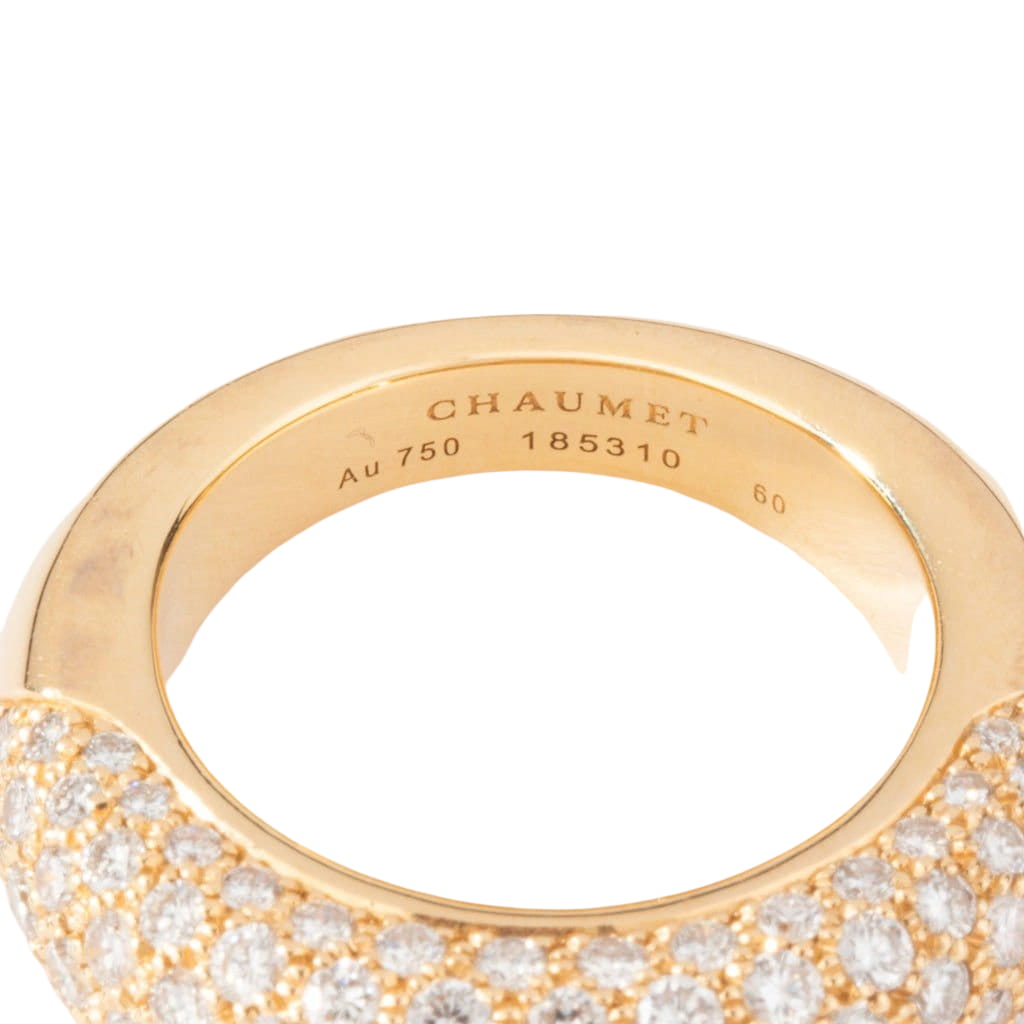 Bague jonc or jaune en diamant de la maison Chaumet - Castafiore