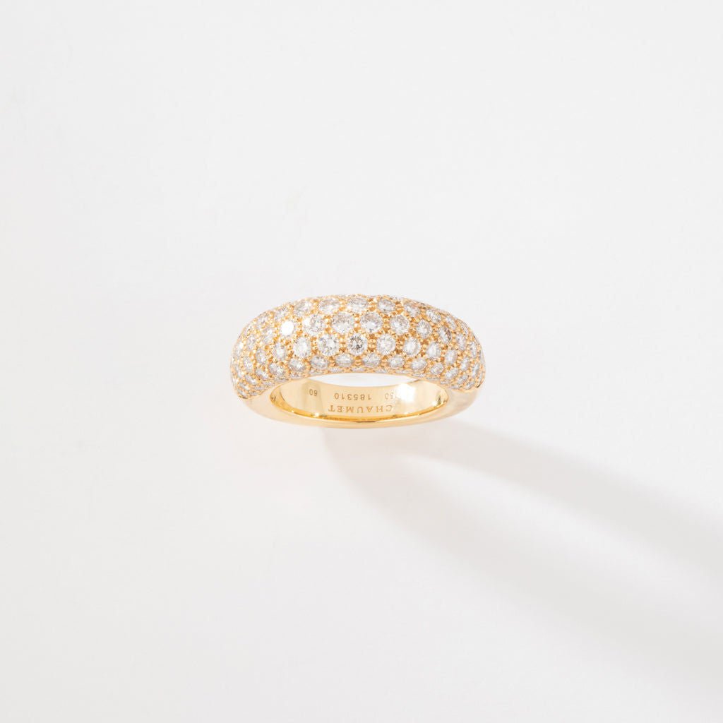 Bague jonc or jaune en diamant de la maison Chaumet - Castafiore