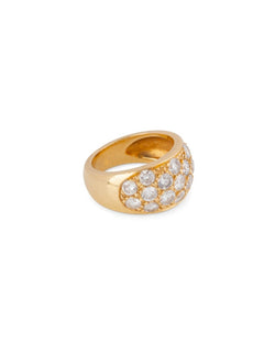 Bague Jonc or jaune et diamants - Castafiore