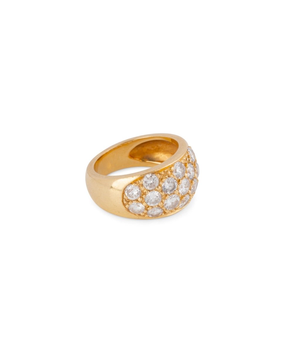 Bague Jonc or jaune et diamants - Castafiore