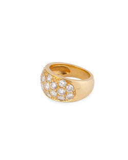 Bague Jonc or jaune et diamants - Castafiore