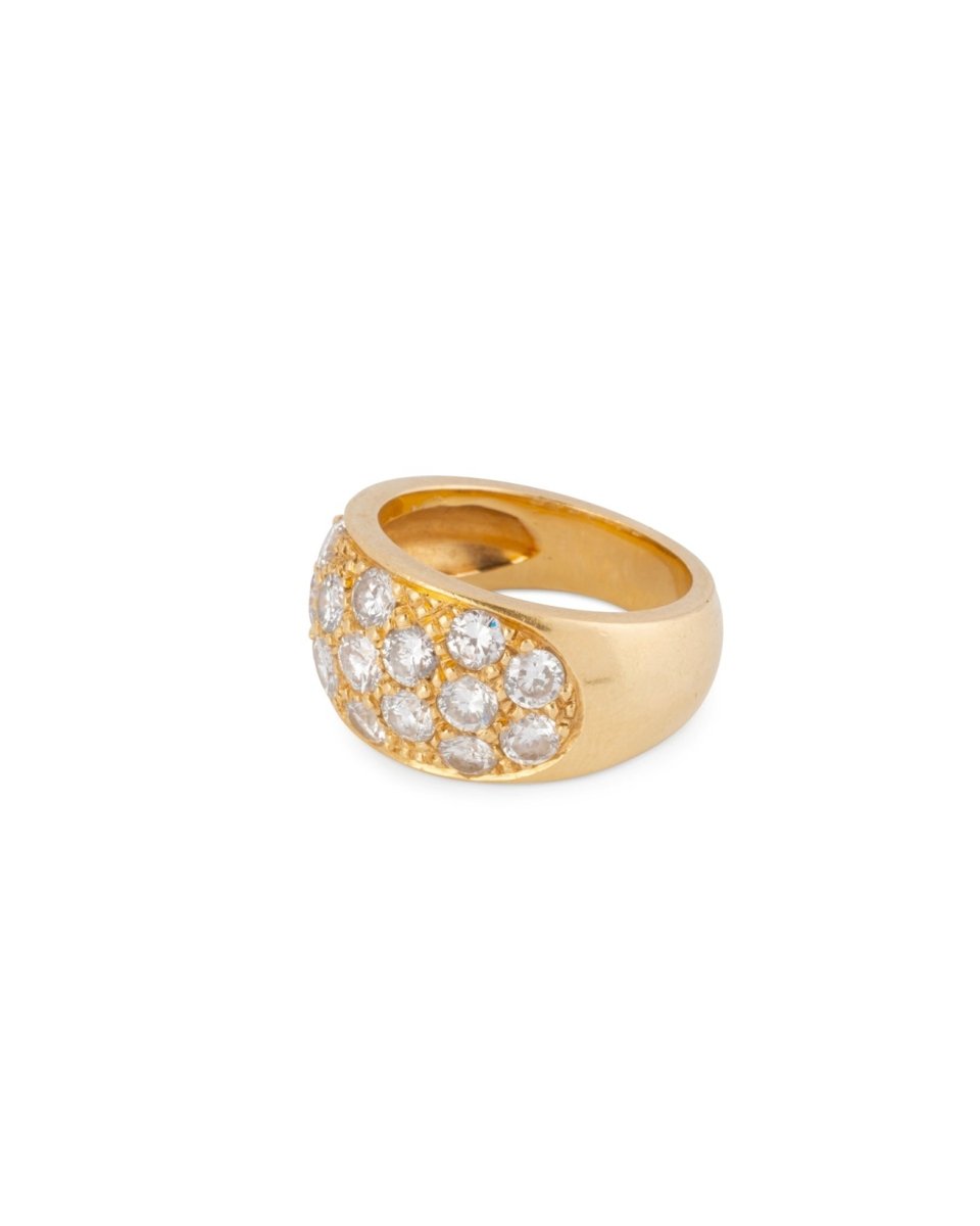 Bague Jonc or jaune et diamants - Castafiore