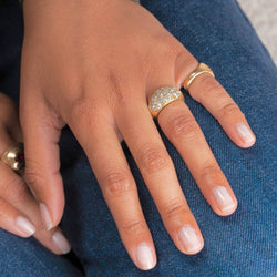 Bague Jonc or jaune et diamants - Castafiore