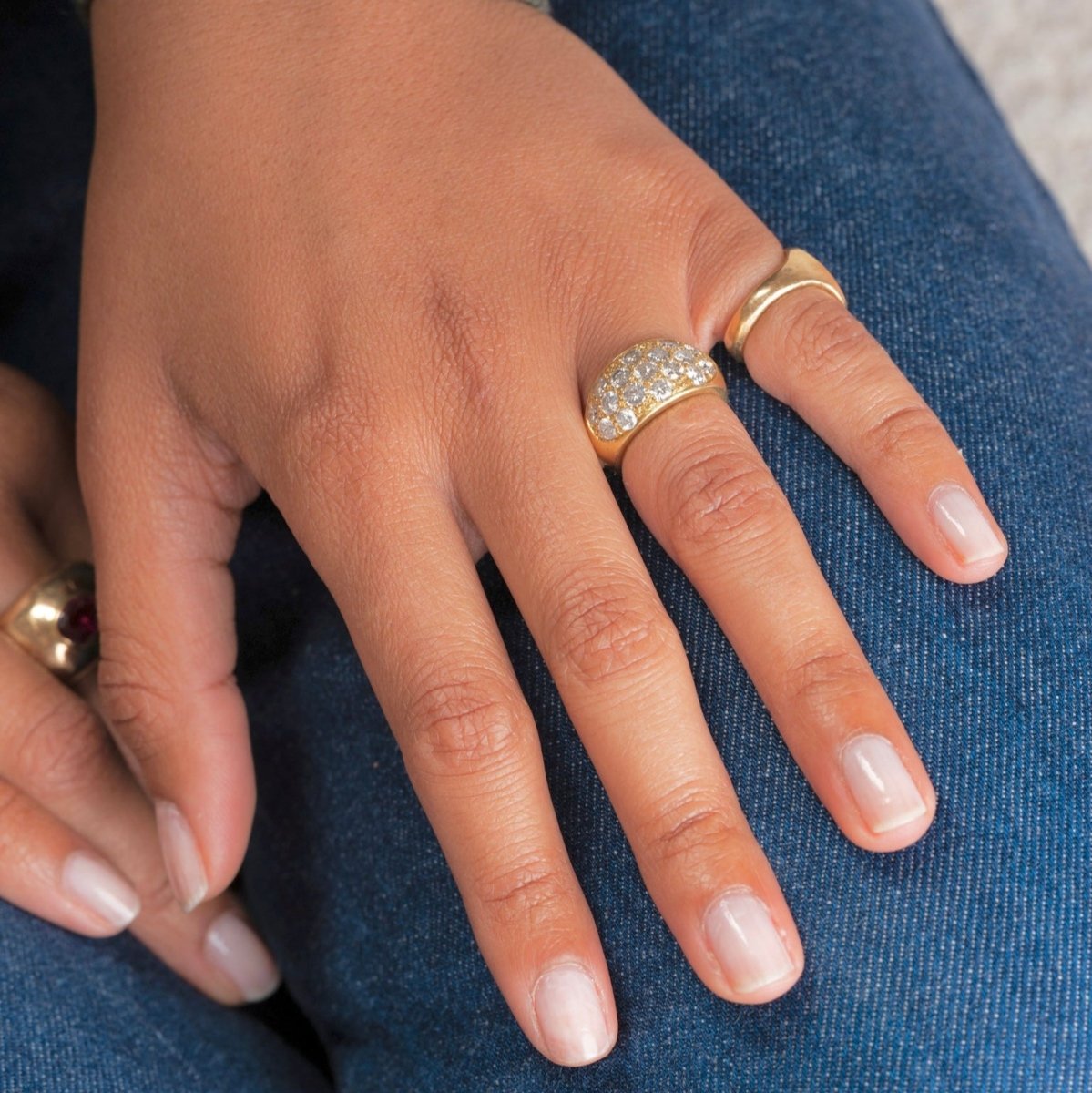 Bague Jonc or jaune et diamants - Castafiore
