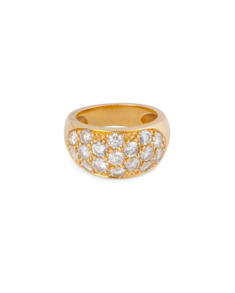Bague Jonc or jaune et diamants - Castafiore