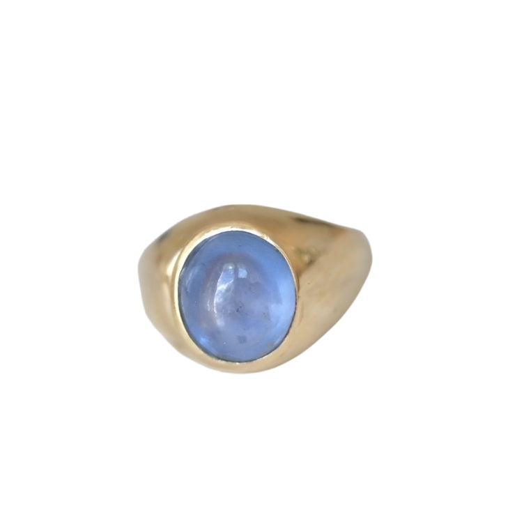 Bague jonc or jaune et saphir étoilé - Castafiore