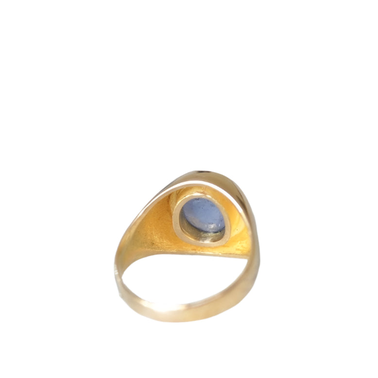 Bague jonc or jaune et saphir étoilé - Castafiore