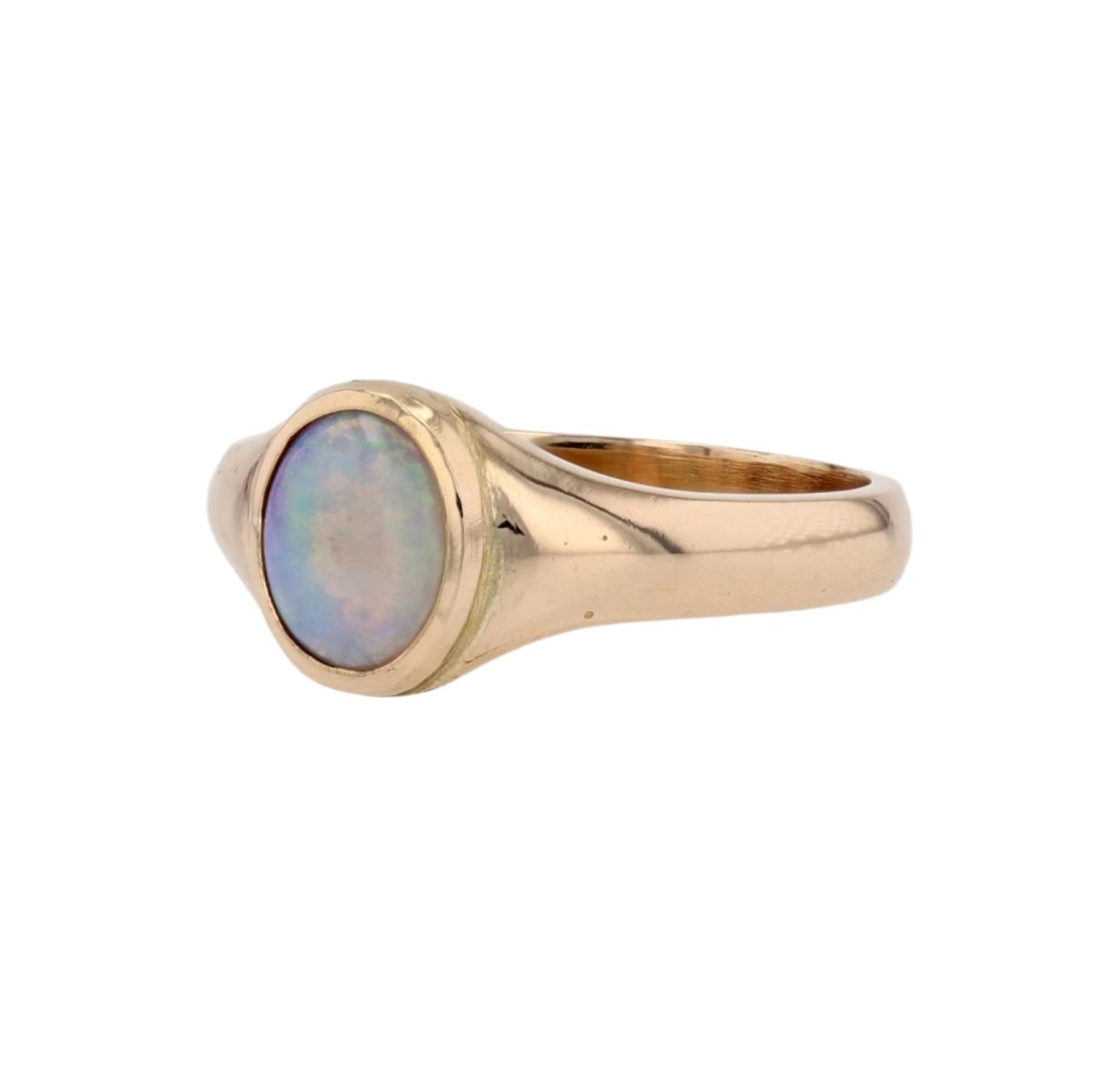 Bague jonc or jaune opale - Castafiore