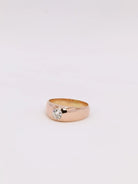 Bague jonc or rose diamant taille ancienne 0.5ct - Castafiore